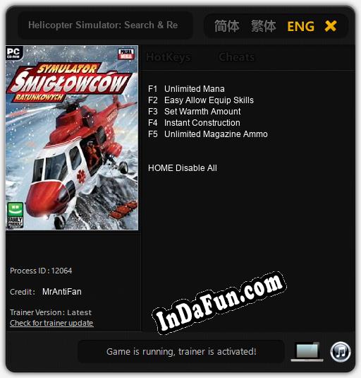 Trainer for Helicopter Simulator: Search & Rescue [v1.0.6]