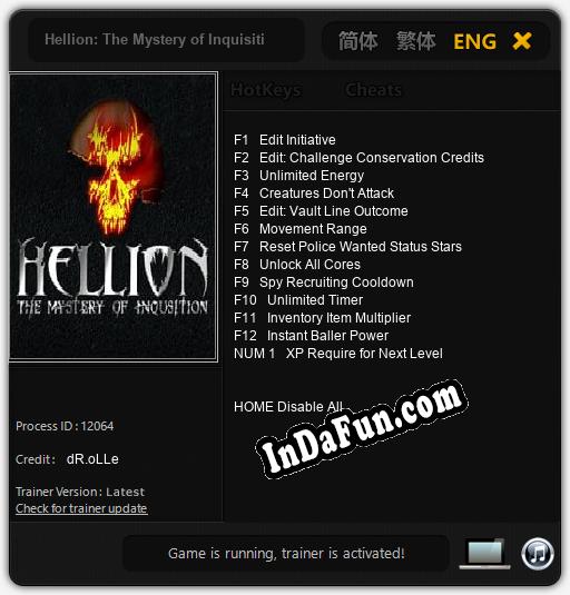 Hellion: The Mystery of Inquisition: Cheats, Trainer +13 [dR.oLLe]