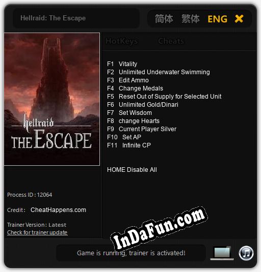 Hellraid: The Escape: TRAINER AND CHEATS (V1.0.5)