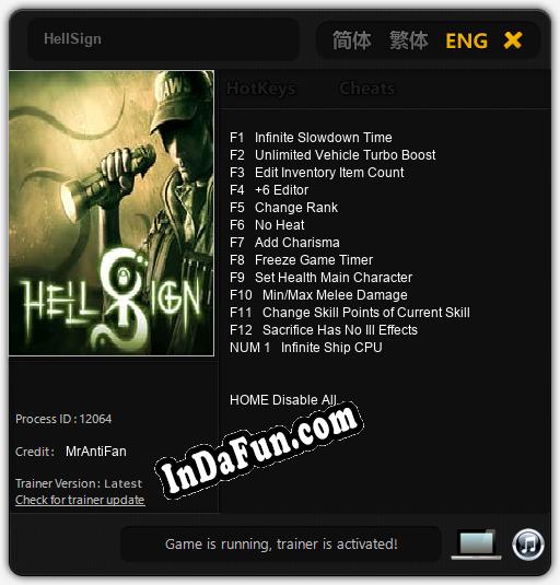 HellSign: TRAINER AND CHEATS (V1.0.79)