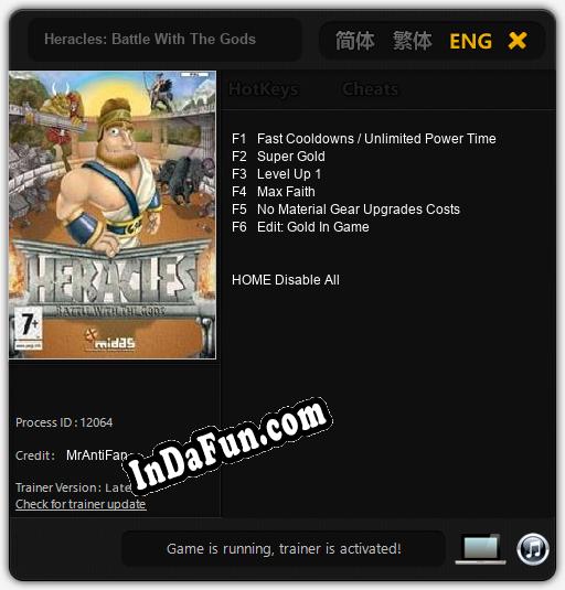 Trainer for Heracles: Battle With The Gods [v1.0.6]