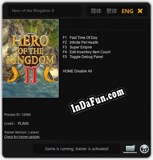 Hero of the Kingdom II: TRAINER AND CHEATS (V1.0.90)