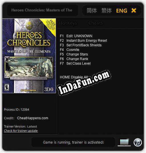 Heroes Chronicles: Masters of The Elements: TRAINER AND CHEATS (V1.0.78)