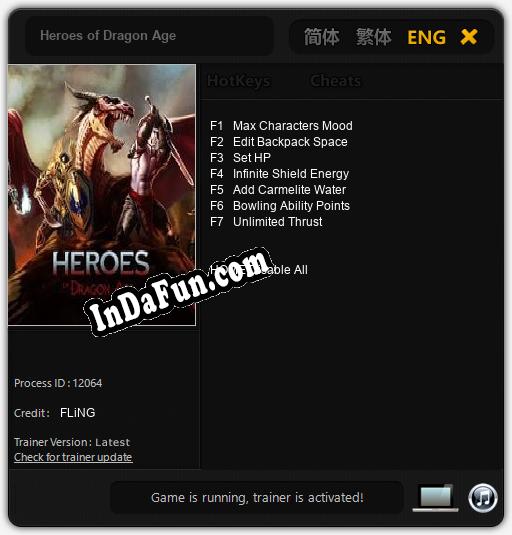 Heroes of Dragon Age: Cheats, Trainer +7 [FLiNG]