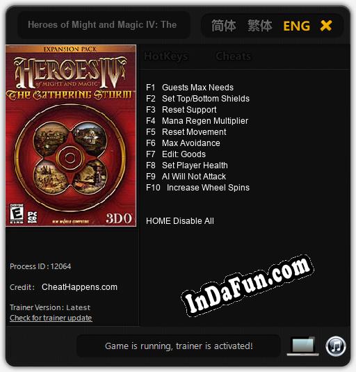 Heroes of Might and Magic IV: The Gathering Storm: Trainer +10 [v1.1]