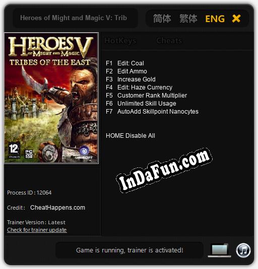 Trainer for Heroes of Might and Magic V: Tribes of the East [v1.0.6]
