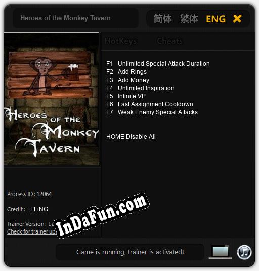 Heroes of the Monkey Tavern: TRAINER AND CHEATS (V1.0.40)