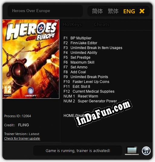 Heroes Over Europe: Cheats, Trainer +14 [FLiNG]