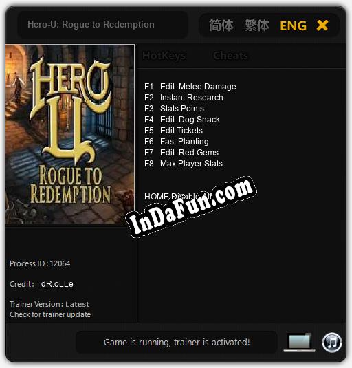 Hero-U: Rogue to Redemption: TRAINER AND CHEATS (V1.0.40)