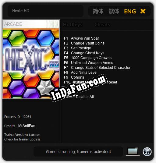 Trainer for Hexic HD [v1.0.1]