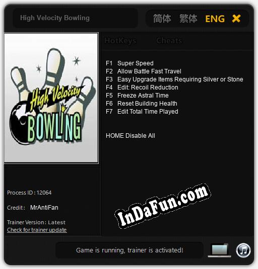 Trainer for High Velocity Bowling [v1.0.1]