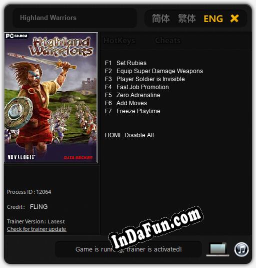 Highland Warriors: TRAINER AND CHEATS (V1.0.33)