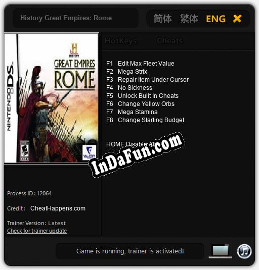 History Great Empires: Rome: Cheats, Trainer +8 [CheatHappens.com]