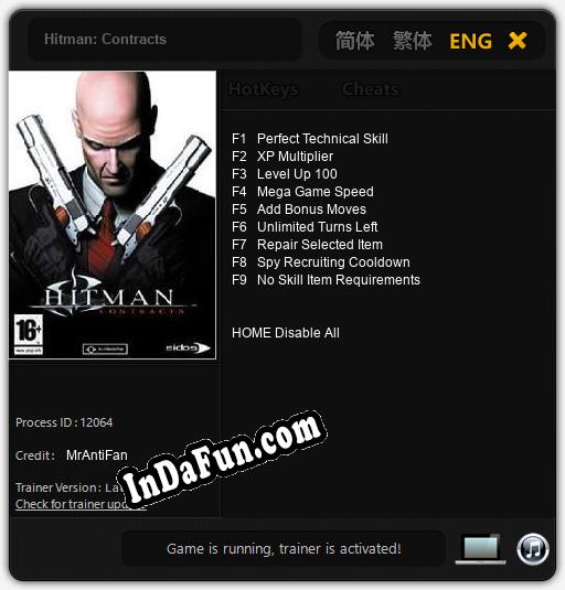 Hitman: Contracts: TRAINER AND CHEATS (V1.0.74)