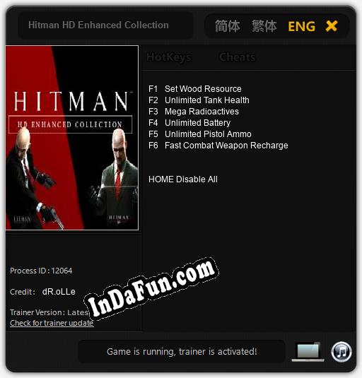 Hitman HD Enhanced Collection: TRAINER AND CHEATS (V1.0.68)