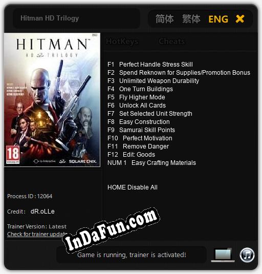Trainer for Hitman HD Trilogy [v1.0.6]