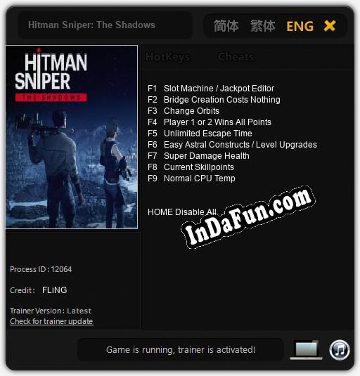 Hitman Sniper: The Shadows: Cheats, Trainer +9 [FLiNG]