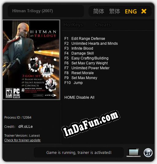 Hitman Trilogy (2007): Trainer +10 [v1.9]