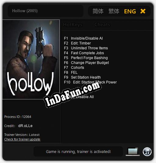 Hollow (2005): Trainer +10 [v1.7]