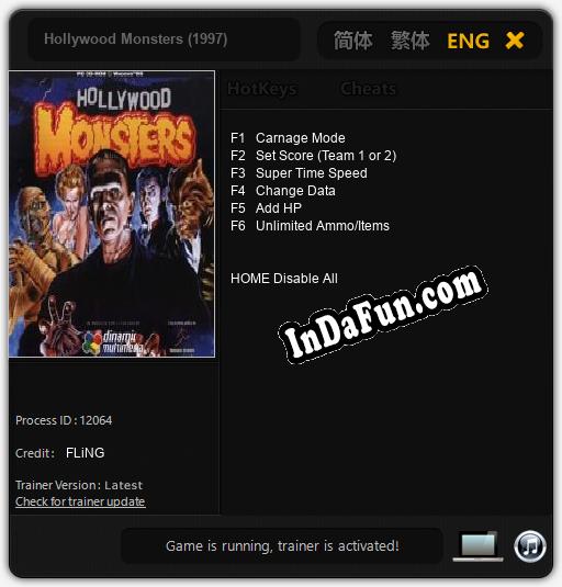 Trainer for Hollywood Monsters (1997) [v1.0.2]