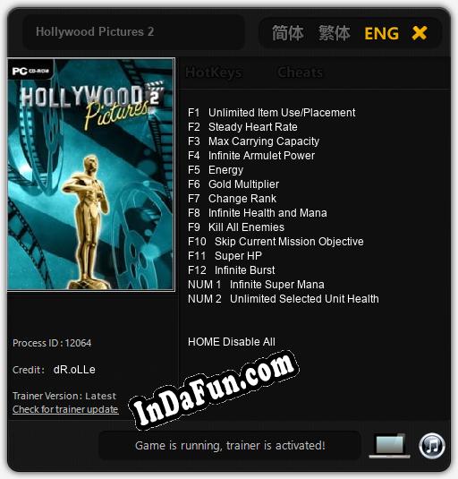 Trainer for Hollywood Pictures 2 [v1.0.3]