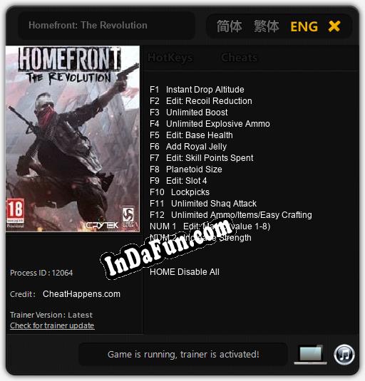 Trainer for Homefront: The Revolution [v1.0.4]