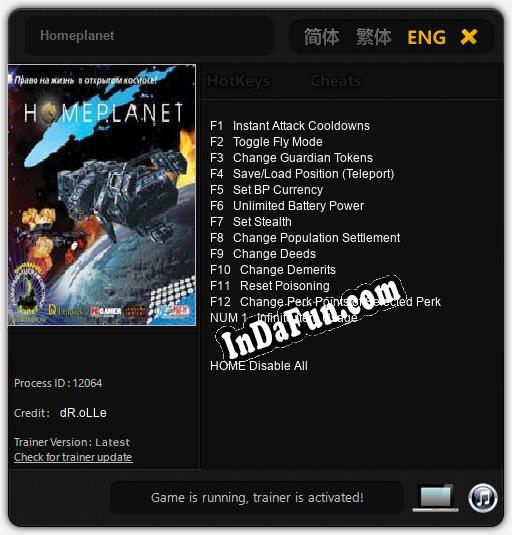 Homeplanet: TRAINER AND CHEATS (V1.0.77)