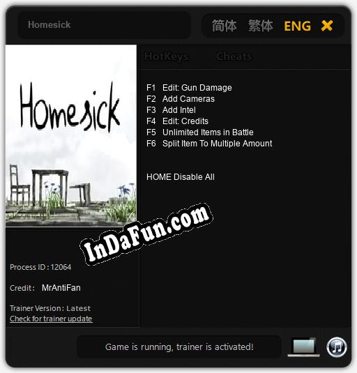 Homesick: Cheats, Trainer +6 [MrAntiFan]