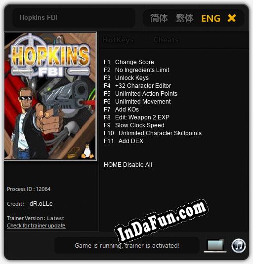 Hopkins FBI: Trainer +11 [v1.7]