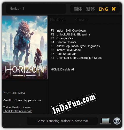 Horizon 3: Cheats, Trainer +8 [CheatHappens.com]