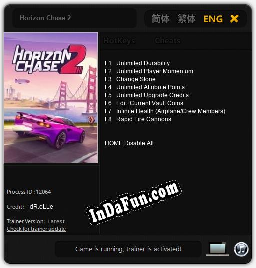 Horizon Chase 2: Trainer +8 [v1.8]