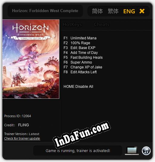 Horizon: Forbidden West Complete Edition: Trainer +8 [v1.6]