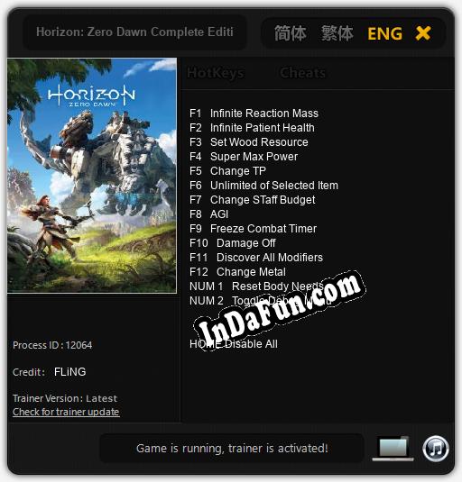 Horizon: Zero Dawn Complete Edition: TRAINER AND CHEATS (V1.0.80)