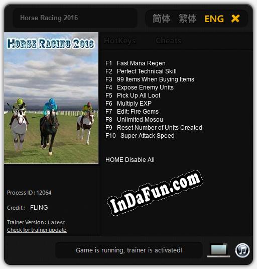 Horse Racing 2016: Cheats, Trainer +10 [FLiNG]