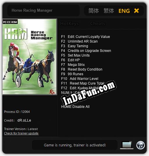 Horse Racing Manager: Cheats, Trainer +13 [dR.oLLe]