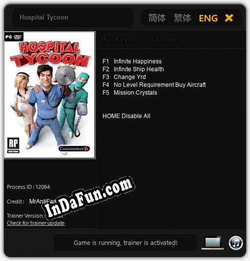 Hospital Tycoon: TRAINER AND CHEATS (V1.0.45)