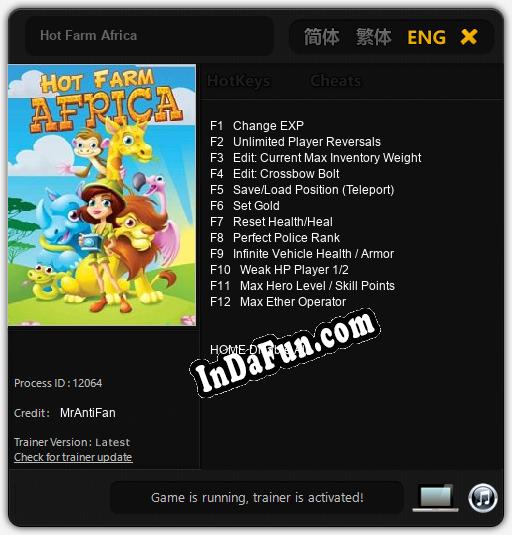 Hot Farm Africa: Cheats, Trainer +12 [MrAntiFan]