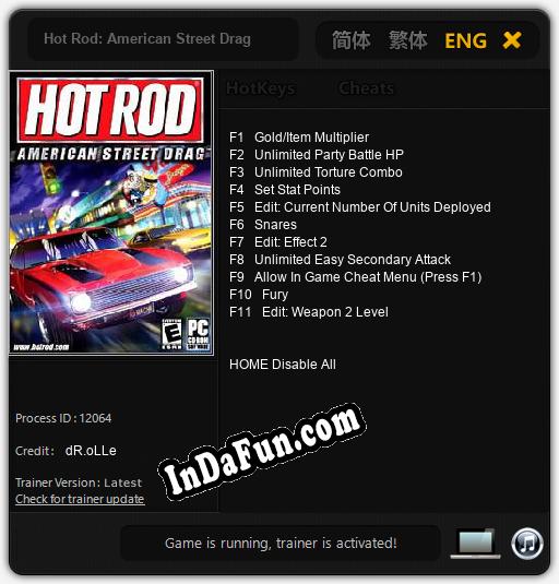 Hot Rod: American Street Drag: Cheats, Trainer +11 [dR.oLLe]