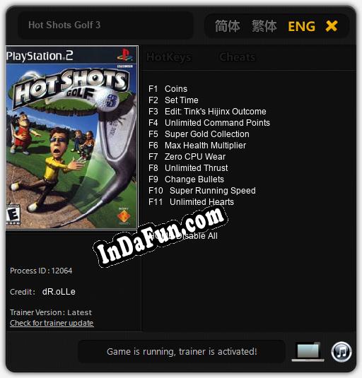 Trainer for Hot Shots Golf 3 [v1.0.4]