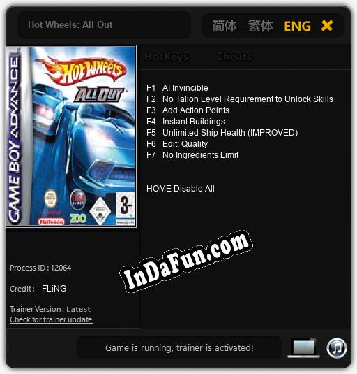 Hot Wheels: All Out: TRAINER AND CHEATS (V1.0.93)