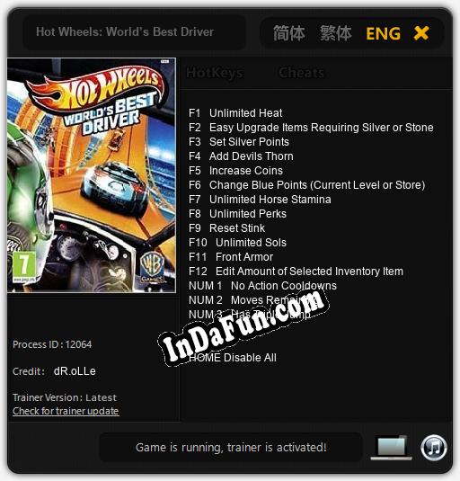Hot Wheels: World’s Best Driver: TRAINER AND CHEATS (V1.0.21)