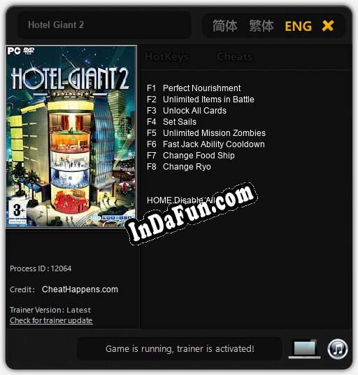 Hotel Giant 2: Cheats, Trainer +8 [CheatHappens.com]