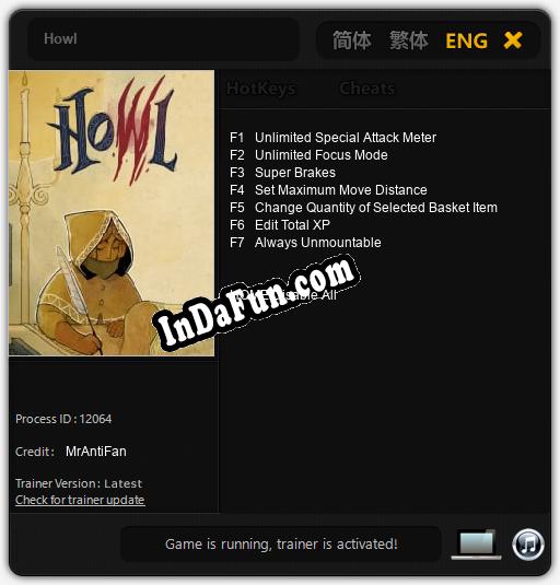 Howl: TRAINER AND CHEATS (V1.0.36)