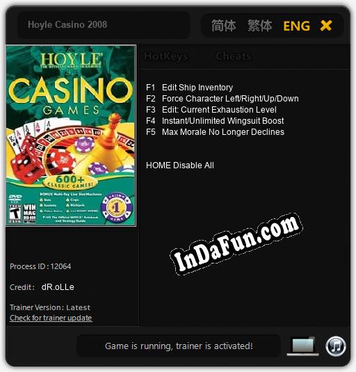 Hoyle Casino 2008 TRAINER AND CHEATS (V1.0.96) » Free Download PC