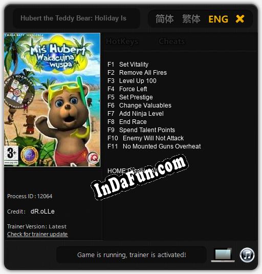 Hubert the Teddy Bear: Holiday Island: Trainer +11 [v1.9]