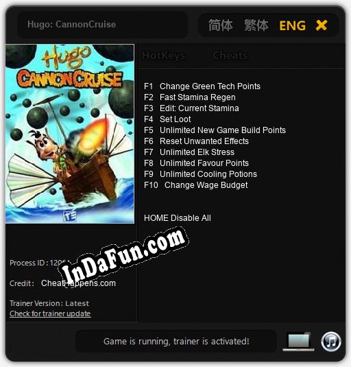 Trainer for Hugo: CannonCruise [v1.0.8]