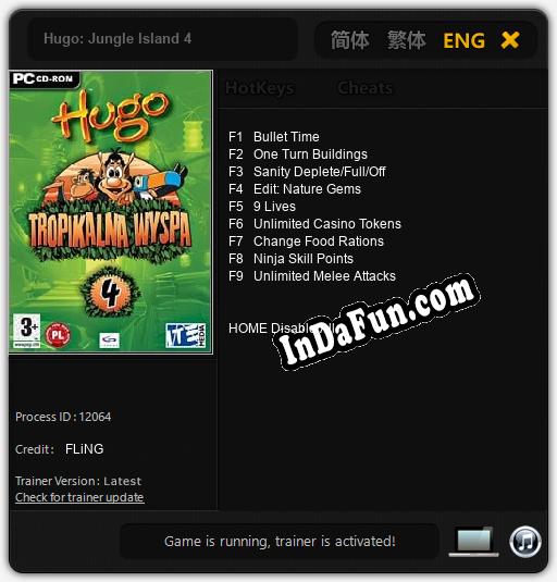 Hugo: Jungle Island 4: Cheats, Trainer +9 [FLiNG]