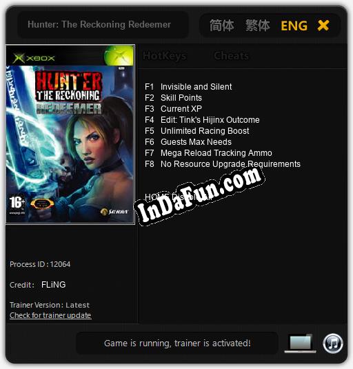 Hunter: The Reckoning Redeemer: TRAINER AND CHEATS (V1.0.70)