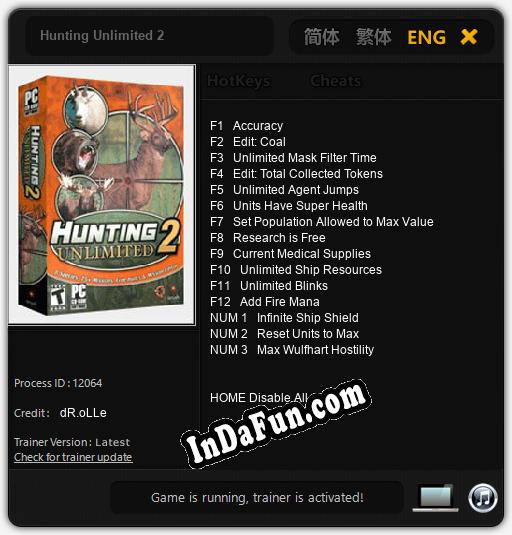 Hunting Unlimited 2: TRAINER AND CHEATS (V1.0.47)