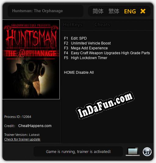 Huntsman: The Orphanage: TRAINER AND CHEATS (V1.0.46)